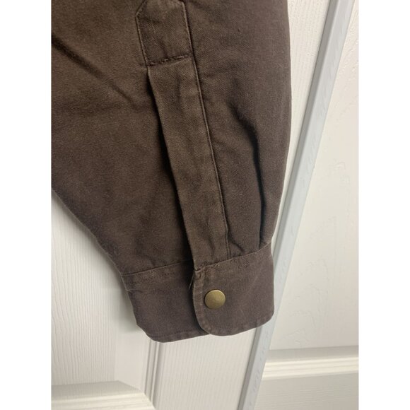 ShaverLake Brown Cotton Denim Jacket Size XL Full Snap Front Plaid - Picture 5 of 9